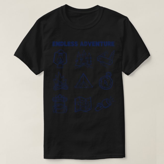 Camiseta Aventura sem fim (Frente do Design)
