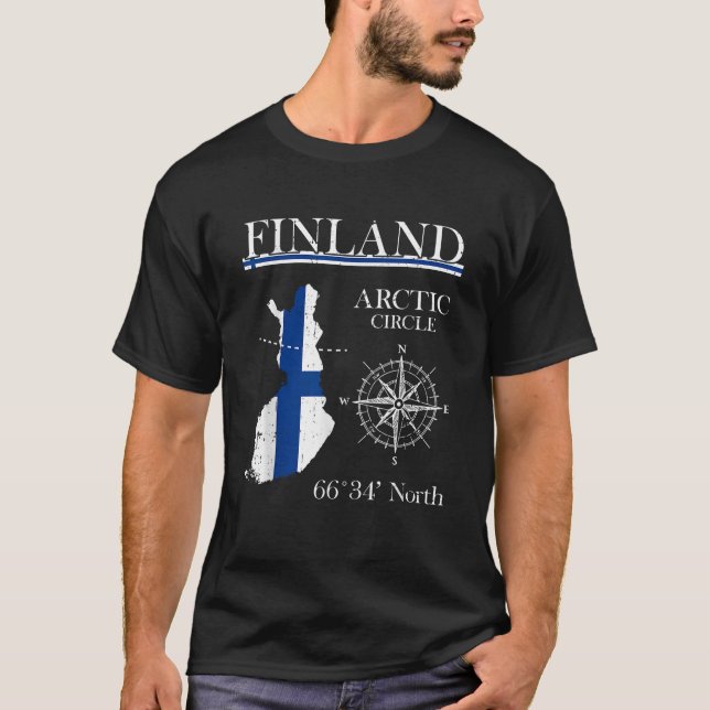 Camiseta Aventura Suomi, Bandeira Finlandesa do Círculo Árc (Frente)