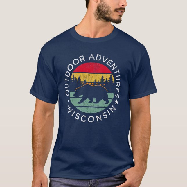 Camiseta Aventuras ao Ar Livre Wisconsin (Frente)