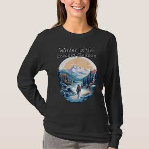Camiseta Aventuras de inverno mais frias com montanhas e ne