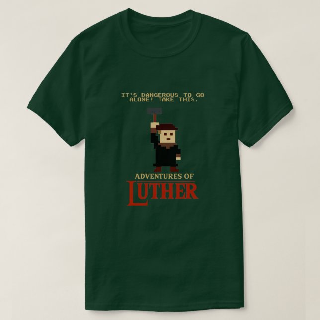 Camiseta Aventuras de Lutero (Frente do Design)