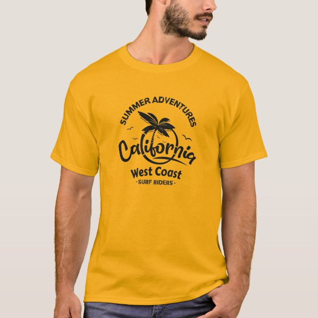 Camiseta Aventuras de verão na California West Coast Surf R (Frente)