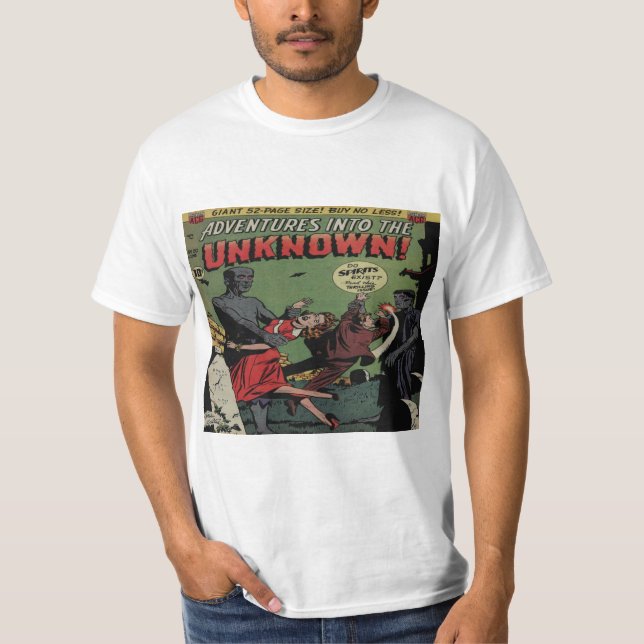 Camiseta Aventuras no cobrir cómico desconhecido #20 (Frente)