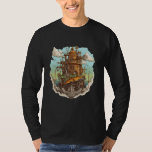 Camiseta Aventuras Steampunk Vitoriano Futurista Steampun