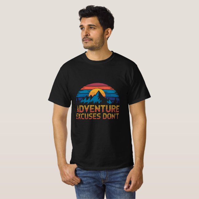 Camiseta Aventure desculpa não usar tipografia para camiset (Frente Completa)