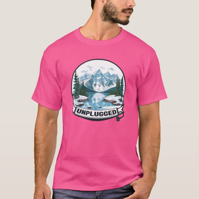 Camiseta Aventure sem tecnologia engraçado (Frente)