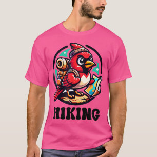 Camiseta Aventurro Cartoon Vermelho Cardinal Pássaro Caminh