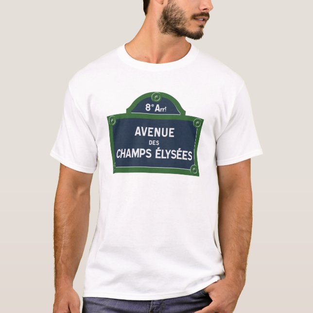 Camiseta Avenue des Champs Elysees street sign (Frente)