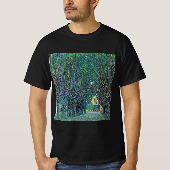 Camiseta Avenue in Schloss Kammer Park por Gustav Klimt (Frente)