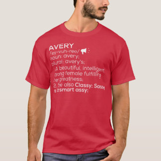 Camiseta Avery Name Avery Definition Avery Avery Nome femin