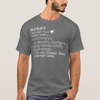 Camiseta Avery Name Avery Definition Avery Avery Nome femin