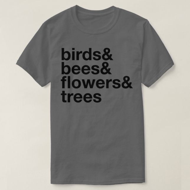 Camiseta Aves Abelhas Flores Árvores (Frente do Design)