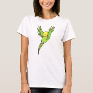 Camiseta Aves Amantes de os animais de Aves Verdes Budgerin