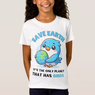 Camiseta aves amantes Salvem a Terra É o único planeta