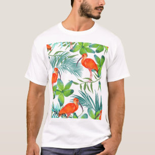 Camiseta Aves aquáticas: padrão de colheita sem costura.