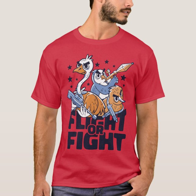 Camiseta Aves Combatem Ou Combatem Vintagem (Frente)