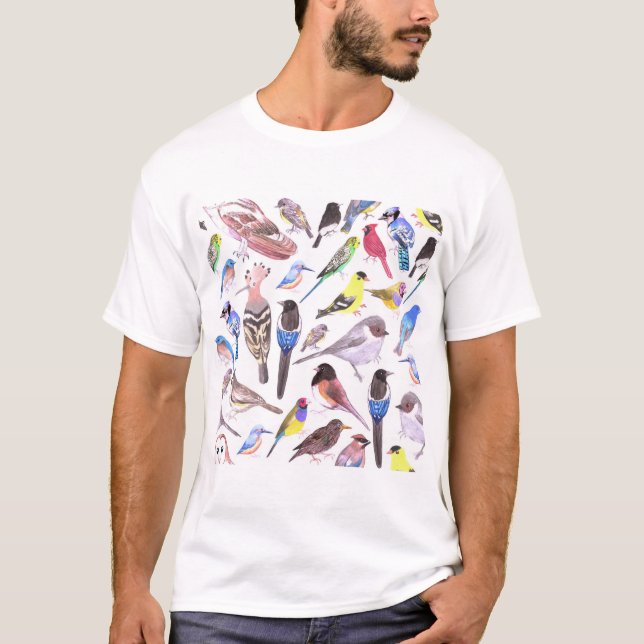 Camiseta Aves da América - animais de companhia e aves selv (Frente)