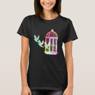 Camiseta Aves de Caiola Aquosa Que Arvoram Aves De Arte A V