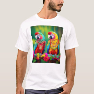Camiseta Aves De Mata Coloridas Na Ramificação-67859