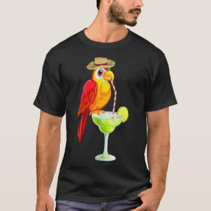 Camiseta Aves de Vacinação Margarita, Bebendo de Papagaio