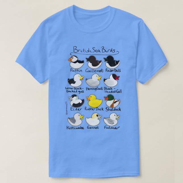 Camiseta Aves do Mar Britânico (Frente do Design)