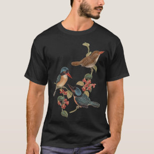 Camiseta Aves em Branch Wildlife Nature Hummingbird Vintag