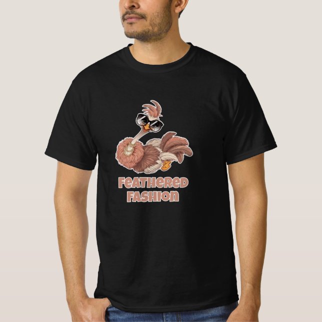 Camiseta Aves Engraçadas E Sem Voo: Designs De Ostrich (Frente)