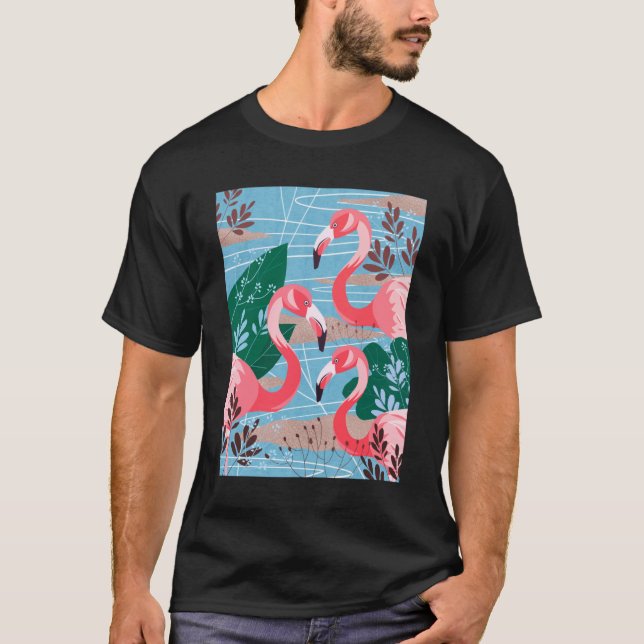 Camiseta Aves flamingas maravilhosas (Frente)