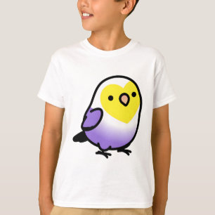 Camiseta Aves LGBT+ Orgulho LGBT não binárias