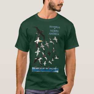 Camiseta Aves marinhas da América do Norte com texto 