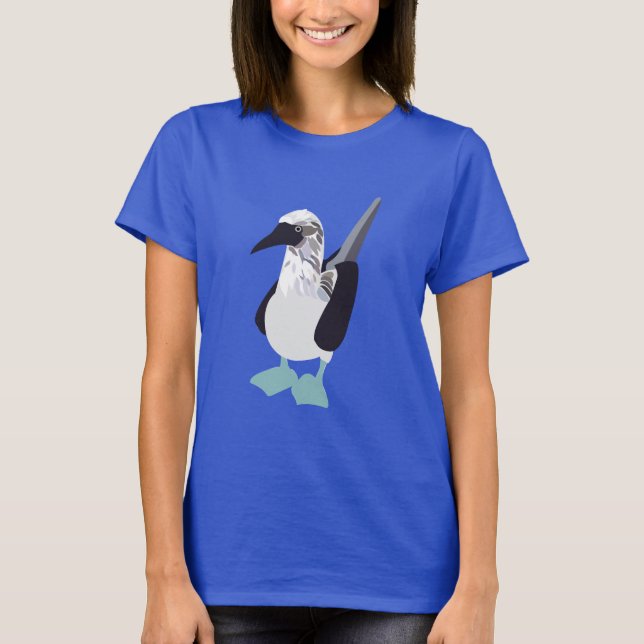 Camiseta Aves Marinhas De Pé Azul (Frente)