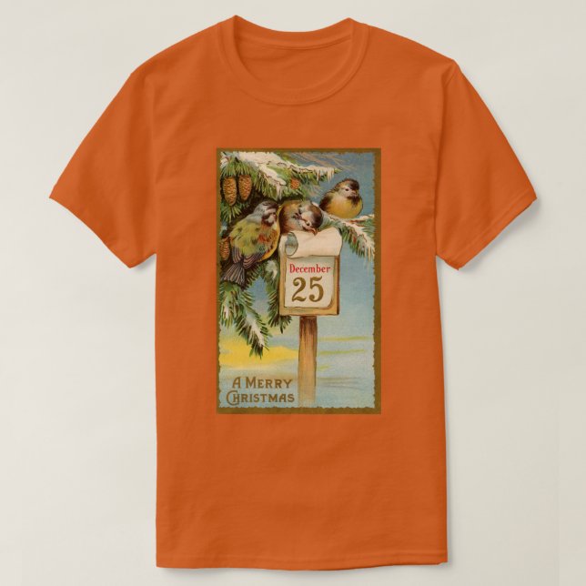 Camiseta Aves natais vintages (Frente do Design)