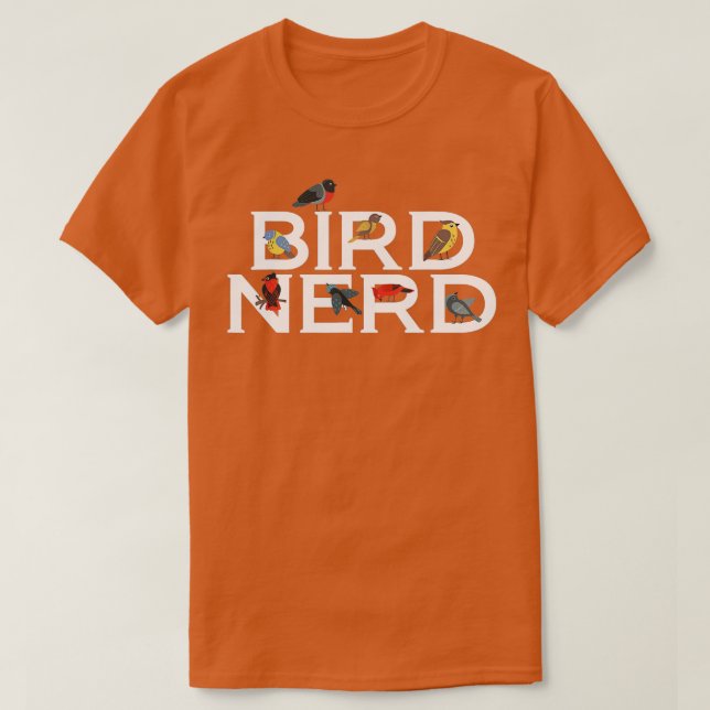 Camiseta Aves Que Amam O Entusiasta De Aves De Nerd (Frente do Design)