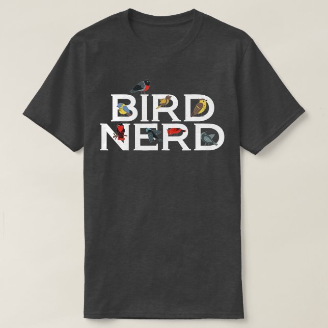 Camiseta Aves Que Amam O Entusiasta De Aves De Nerd (Frente do Design)