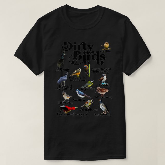 Camiseta Aves Sujas Engraçadas E Pássaros De Língua Suja Pa (Frente do Design)