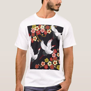 Camiseta Aves Voadoras: Crane Heron Japonês.