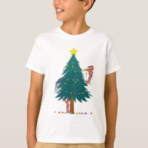 Camiseta Avestruz engraçado de Natal iluminado