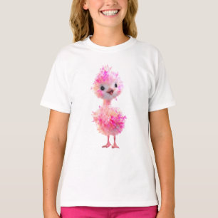 Camiseta Avestruz Filhote Rosa Adoravelmente Fofa para Cria
