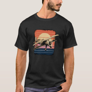 Camiseta Aviação de Avião Antigo para Piloto Comissário de