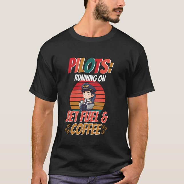 Camiseta Aviação Funcionando Com Combustível De Jato E Café (Frente)