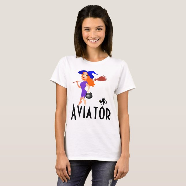 Camiseta Aviador engraçado personalizável (Frente Completa)