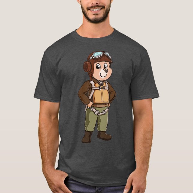 Camiseta Aviador Piloto Urso 2 (Frente)