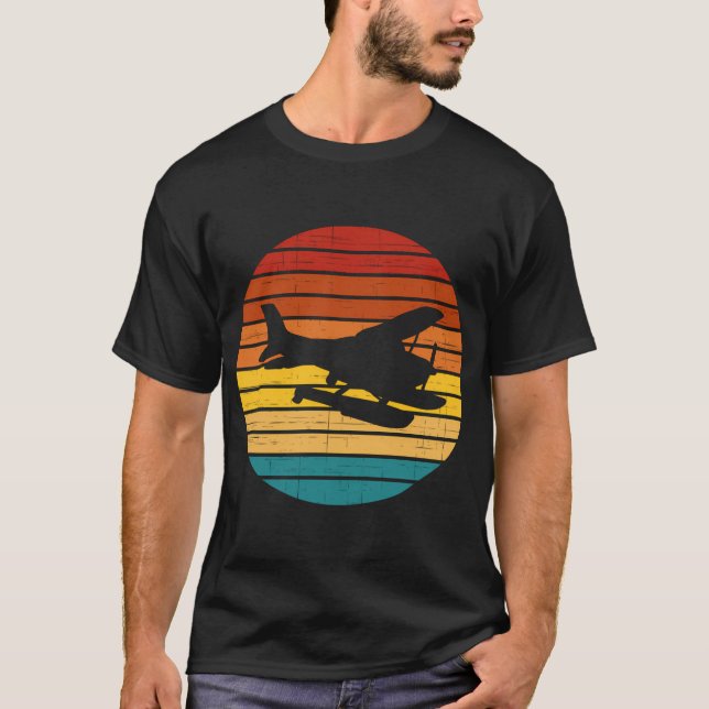 Camiseta Aviador Sunset Voador Piloto de Seaplane Aviator (Frente)