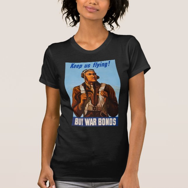 Camiseta Aviadores Afro-Americanos Combatem Pilotos do WW2 (Frente)