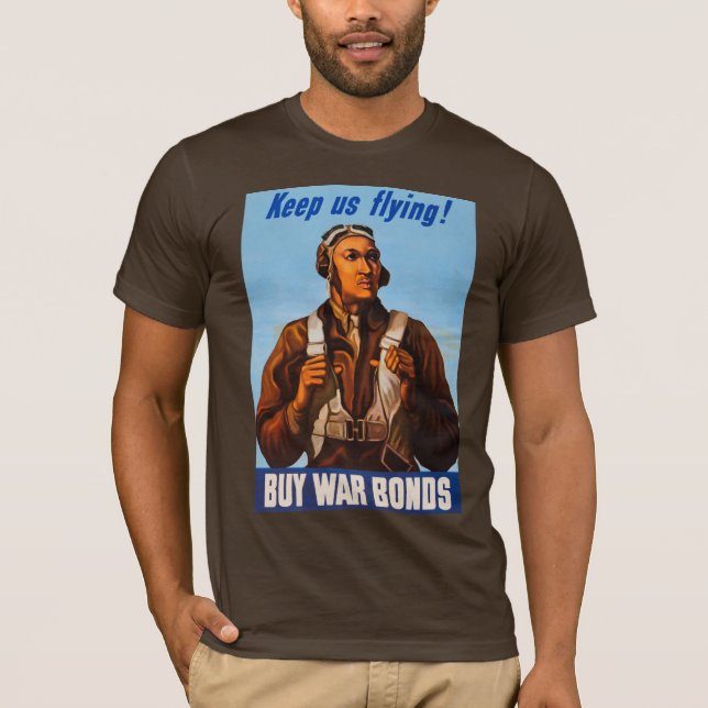 Camiseta Aviadores Afro-Americanos Combatem Pilotos do WW2 (Frente)