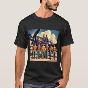 Camiseta Aviadores negros retrô história negra segunda guer