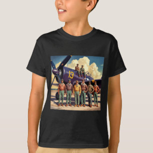Camiseta Aviadores negros retrô história negra segunda guer