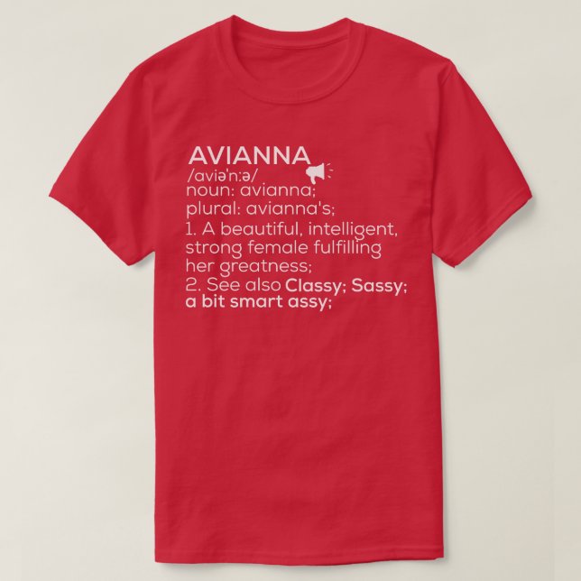 Camiseta Avianna Name Avianna Definition Avianna Female Nam (Frente do Design)