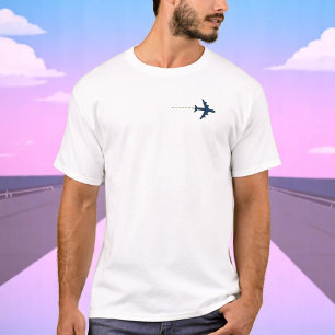 Camiseta Avião azul voador. Presente Piloto