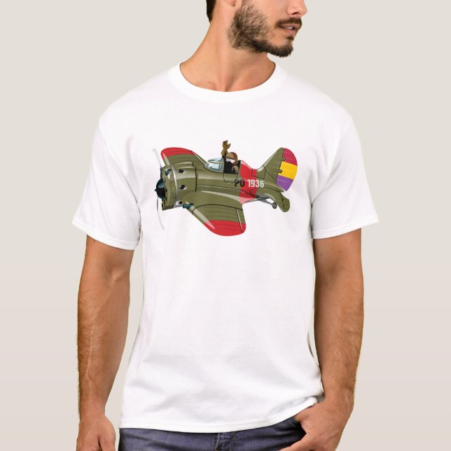 Camiseta Avião-caça-retrô-animação (Frente)